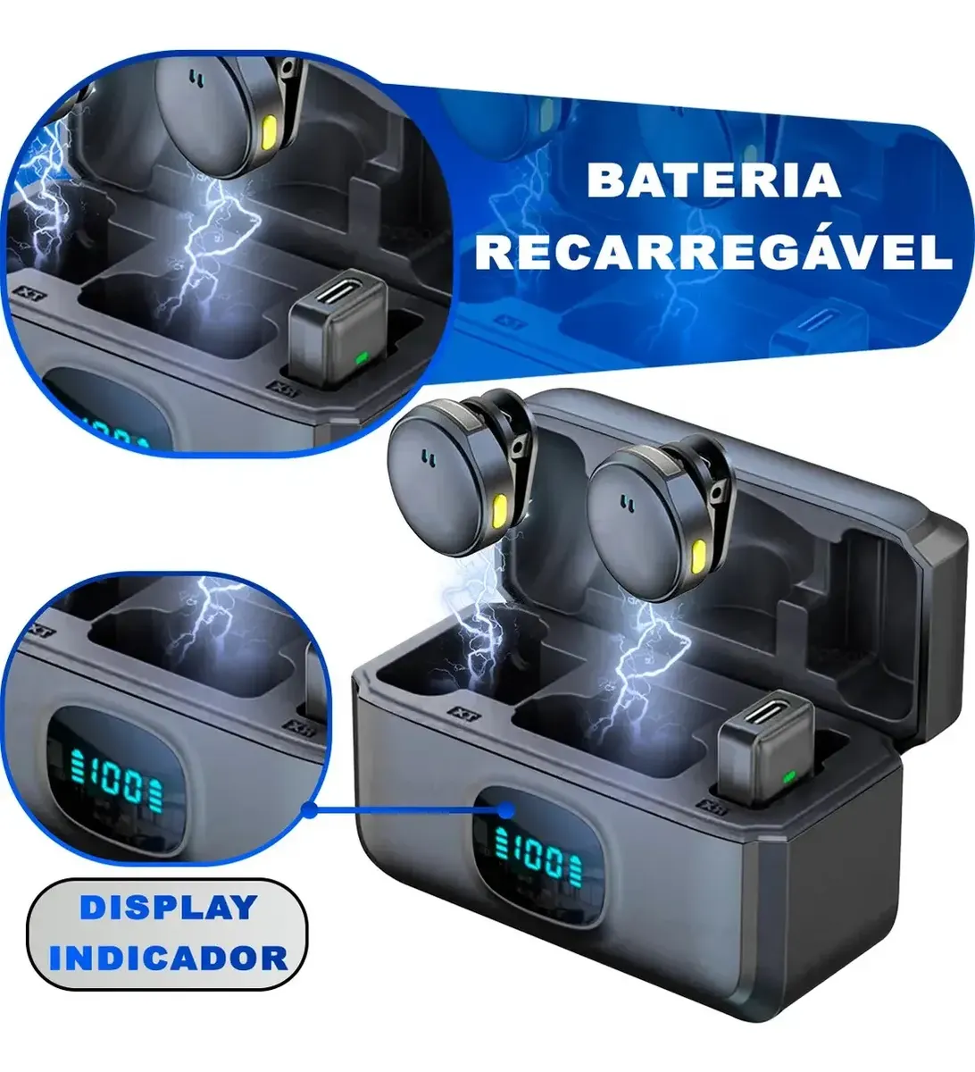 Microfone VOZLY sendo usado em uma videochamada
